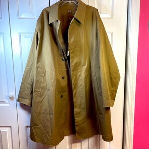 UNIQLO Mens Blocktech Trench Coat Size XLarge Khaki Classic Waterproof NWT‎ M2